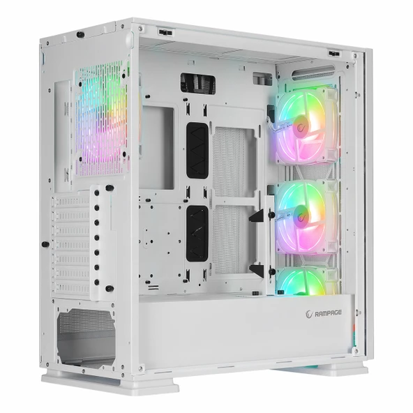 Rampage Vanguard V2 White USB 3.2 RGB eATX Mid Tower Beyaz Kasa - Resim 6