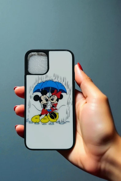 Kılıfx Apple iPhone 11 PRO Uyumlu Mickey Mouse Love Tasarım Baskılı Kılıf - 2
