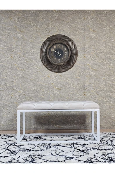 Beyaz Boyalı Diktörtgen 100 cm x 40 cm Oturak Puf - Bench - Makyaj Oturağı - Oturak Krem Renk 100 x 40 Boyut/Ebat - 3