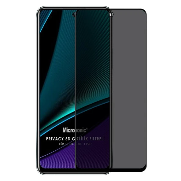 infinix Note 11 Pro 5D Hayalet Cam Siyah ürün görseli 1