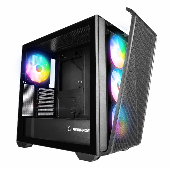 Rampage Craft Black USB 3.2 ARGB ATX Mid Tower Siyah Kasa - Resim 8