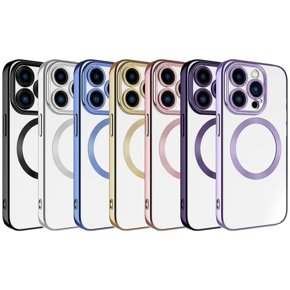 Apple iPhone 15 Pro Max Kılıf M-safe Wireless Şarj Özellikli  Setro Silikon - Resim 3