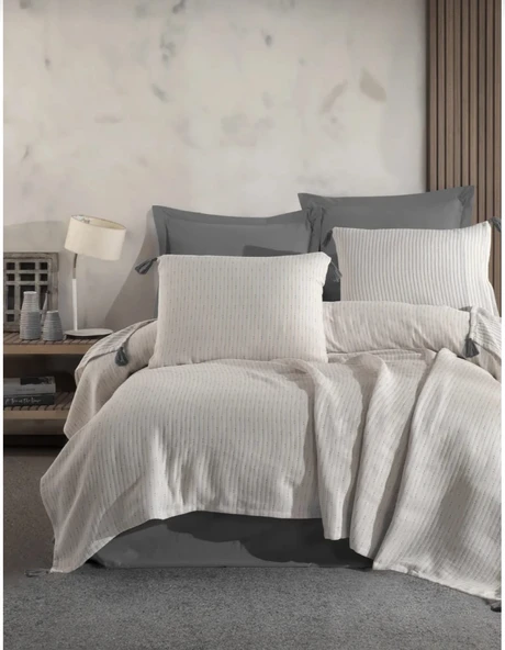 Özdilek Liya Çift Kişilik Pike Seti Gri