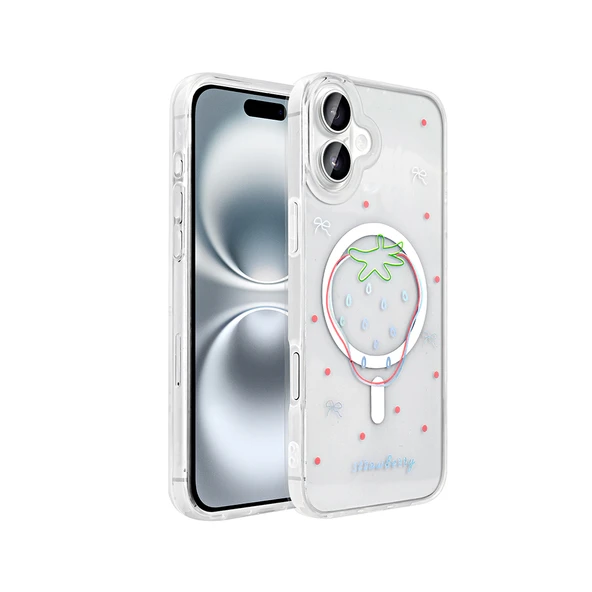 Apple iPhone 16 Kılıf M-Safe Şarj Özellikli Şeffaf  Folk Sert Kapak - Resim 2