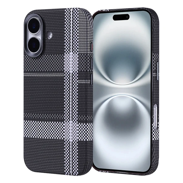 Apple iPhone 16 Kılıf M-safe Şarj Özellikli Karbon Fiber Görünümlü  Nekst Kapak ürün görseli