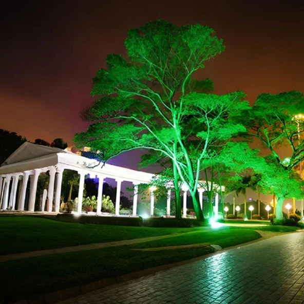 Elektrikle Çalışır, 50 Watt Yeşil Işık İç ve Dış Mekan Slim Led Projektör, Yağmurdan Etkilenmez - Resim 7