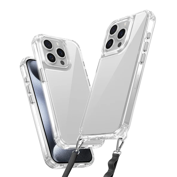 Apple iPhone 15 Pro Max Kılıf Airbagli Takılabilir Askı Aparatlı  Snap Silikon Kapak - Resim 2