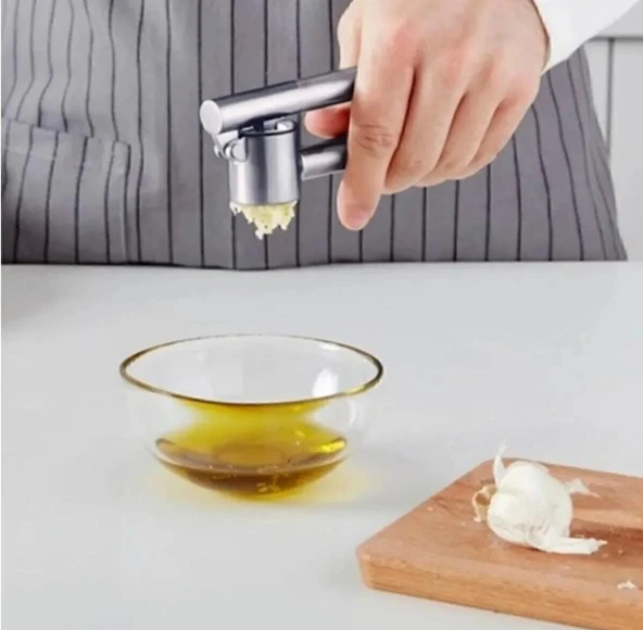 Paslanmaz Çelik Koncıs Sarımsak Ezici Pratik Sarımsak Ezeceği Lüks Çelik Sarımsak Ezeceği - 5