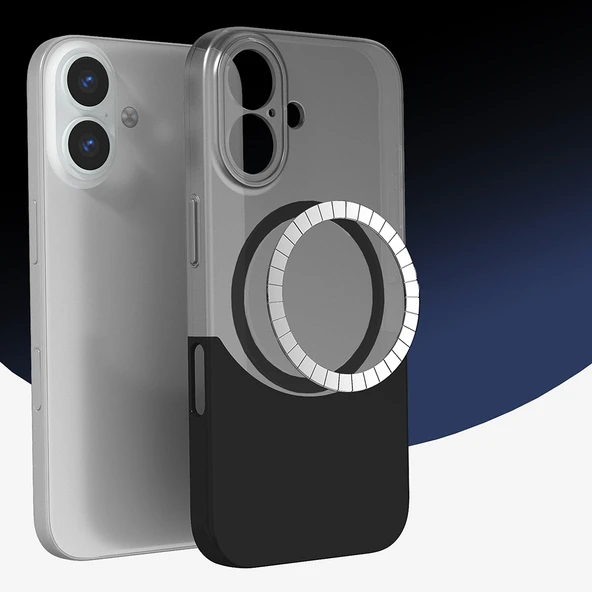 Apple iPhone 16 Plus Kılıf M-Safe Şarj Özellikli Mıknatıslı  Duble Kapak - Resim 4