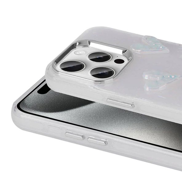 Apple iPhone 15 Pro Max Kılıf Kabartma Figürlü Parlak  Eralli Silikon Kapak - Resim 7