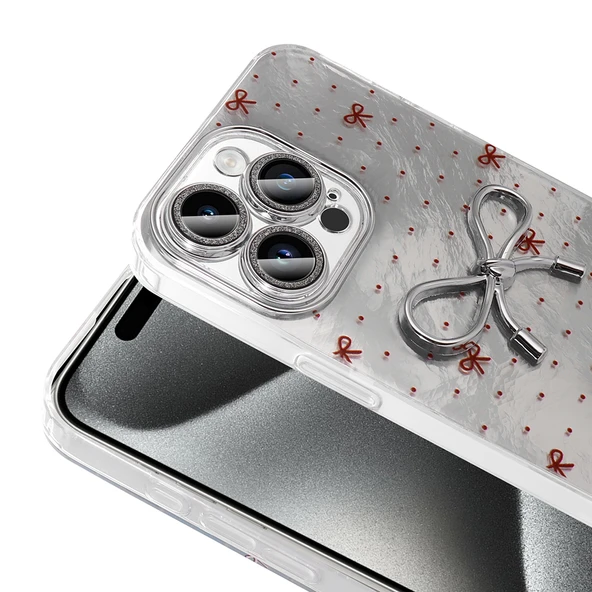 Apple iPhone 15 Pro Max Kılıf Kamera Korumalı Figürlü  Ponti Silikon Kapak - Resim 6