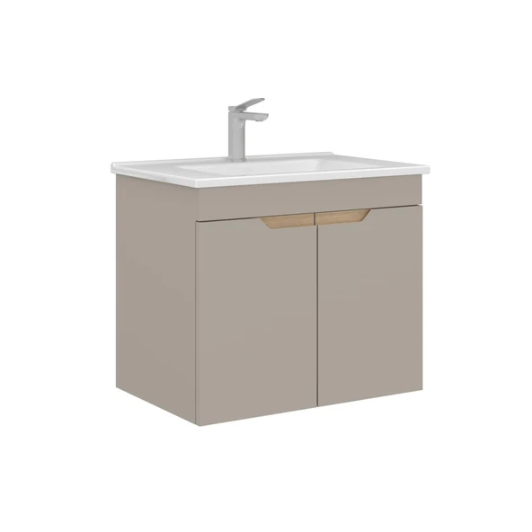 Orka Lena 65 cm Çöl Beji Kapaklı Banyo Dolabı Alt Modül Lavabo ürün görseli