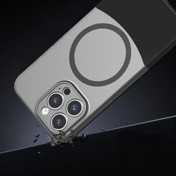 Apple iPhone 15 Pro Kılıf M-Safe Şarj Özellikli Mıknatıslı  Duble Kapak - Resim 5