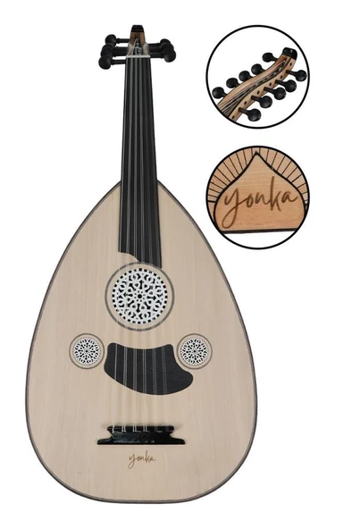 Yonka UD-10K Kelebek Ağacı Ud Abanoz Klavye EL Yapımı Yüksek Kaliteli Ud - 2