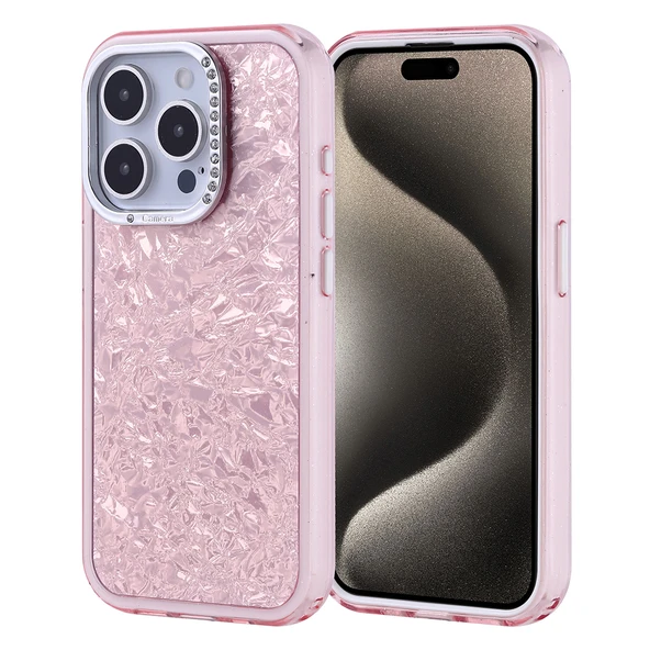 Apple iPhone 15 Pro Kılıf Taşlı Tasarımlı  Kapi Kapak - Resim 2