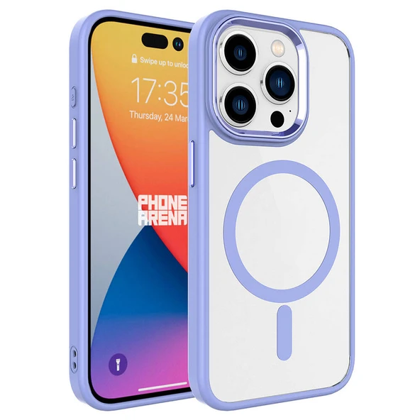 Apple iPhone 15 Pro Kılıf Wireless Şarj Özellikli  Krom M-safe Silikon Kapak ürün görseli