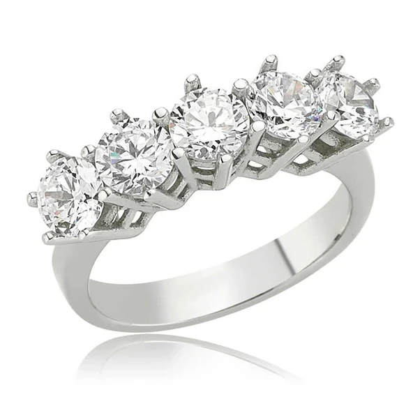 Supertrend Gümüş 5 Taş Bayan Yüzük ürün görseli