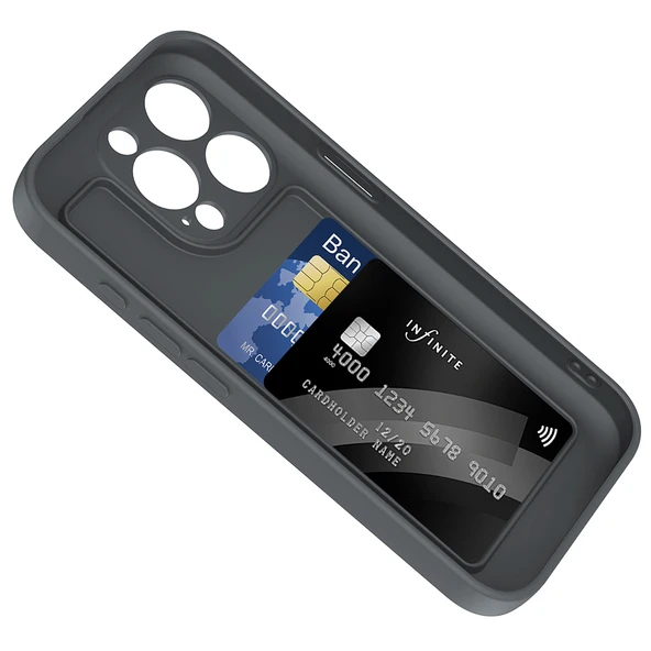 Apple iPhone 15 Pro Kılıf Kamera Korumalı Kartlık Hazneli  Vitra Kapak - Resim 4