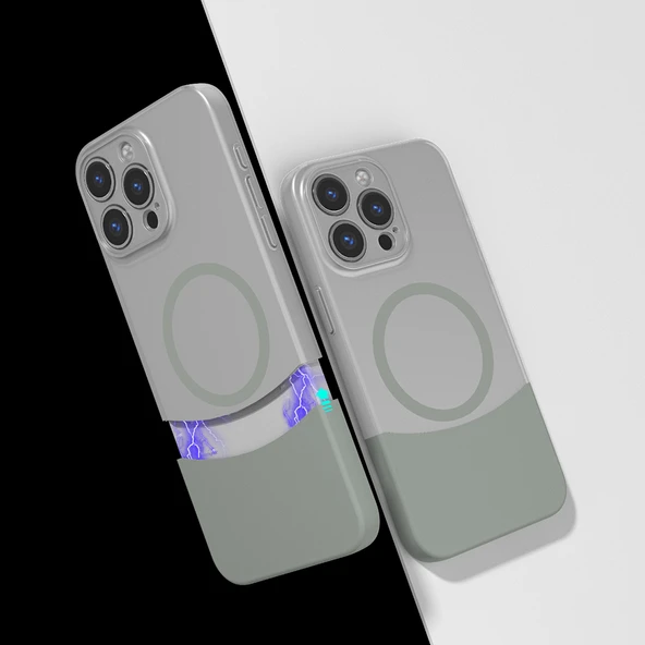 Apple iPhone 15 Pro Kılıf M-Safe Şarj Özellikli Mıknatıslı  Duble Kapak ürün görseli
