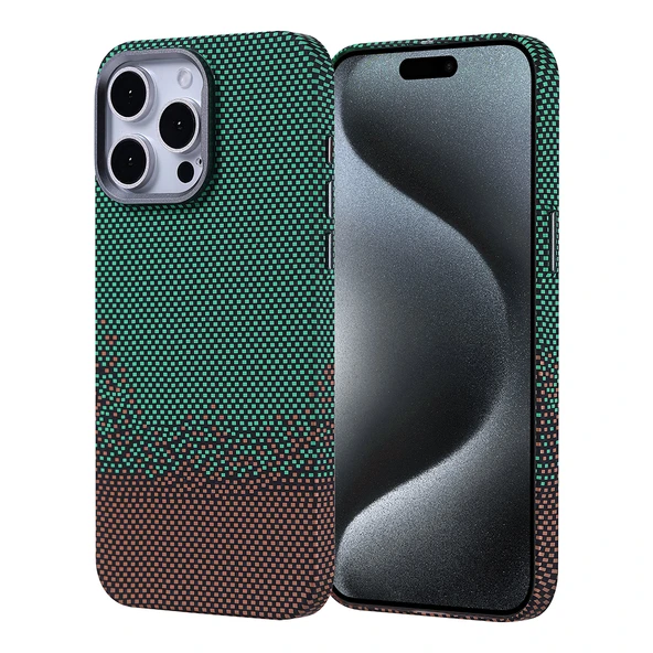 Apple iPhone 15 Pro Max Kılıf M-safe Şarj Özellikli Karbon Fiber Görünümlü  Nekst Kapak ürün görseli