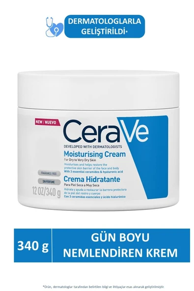CeraVe Nemlendirici Krem Kuru ve Çok Kuru Ciltler 340 Gr ürün görseli 1
