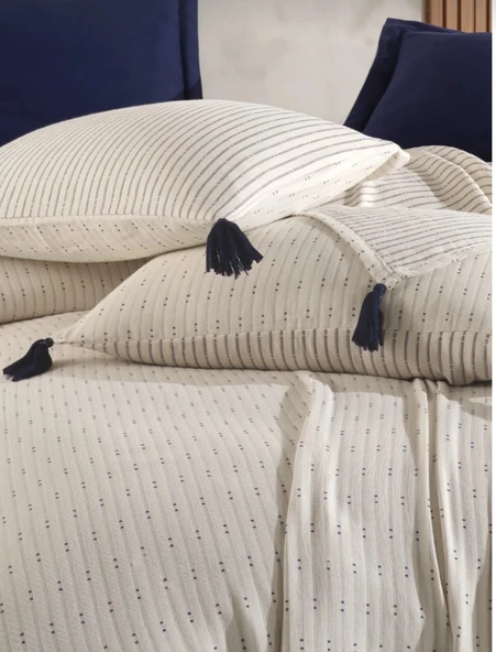 Özdilek Liya Çift Kişilik Pike Seti Lacivert - 2