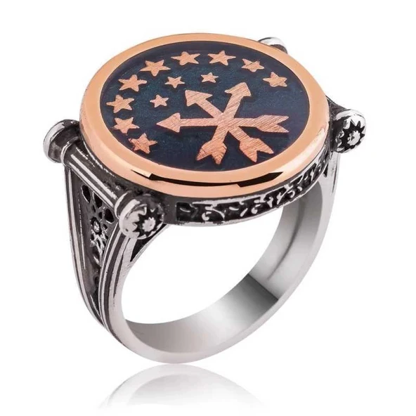 Supertrend Gümüş Çerkes Bayrağı Erkek Yüzük ürün görseli 1