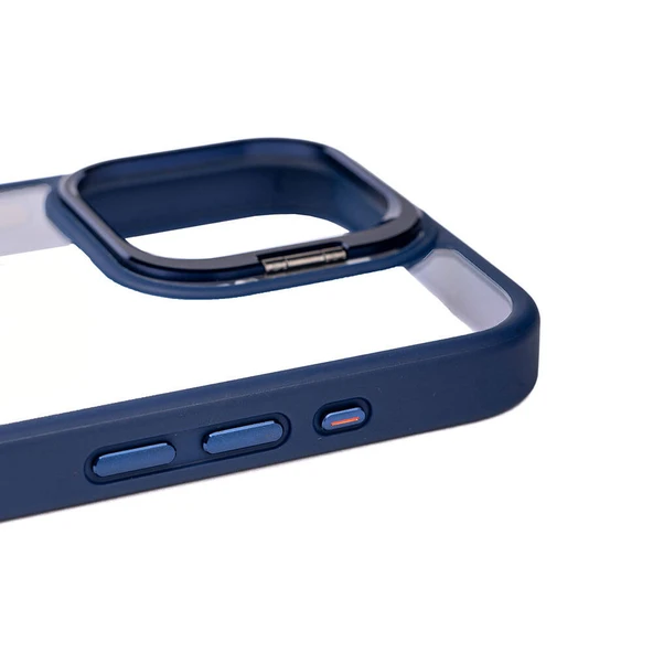 Apple iPhone 15 Pro Max Kılıf Kamera Lens Korumalı Standlı  Klon Lensli Kapak - Resim 6