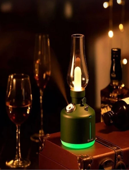 Vintage Şarjlı Gece Lambası & Hava Nemlendirici Buhar Makinesi 280ml