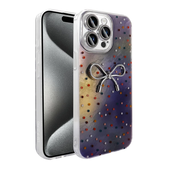 Apple iPhone 15 Pro Kılıf Kamera Korumalı Figürlü  Ponti Silikon Kapak - Resim 2