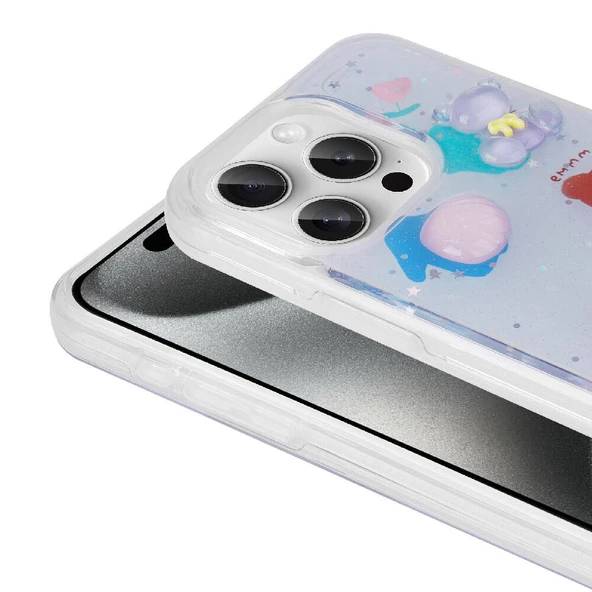 Apple iPhone 15 Pro Max Kılıf Kabartma Figürlü Parlak  Minimini Silikon Kapak - Resim 5