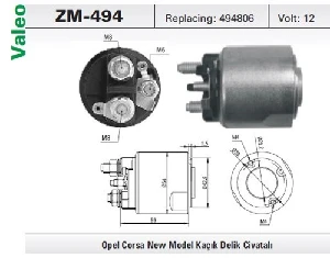 MARŞ OTOMATİĞİ-VT-12V-OPEL CORSA 1.4-1.6 (99->) CİVATALI 3D 2DKK Y.M.-494806 - ZM-494 ürün görseli