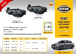 FIAT EGEA FAR MOTORLU SOL  ( 2016 - 2020 ) BEYAZ ÇITALI  - LED DRL+PARK - AYFAR-101137 - 1