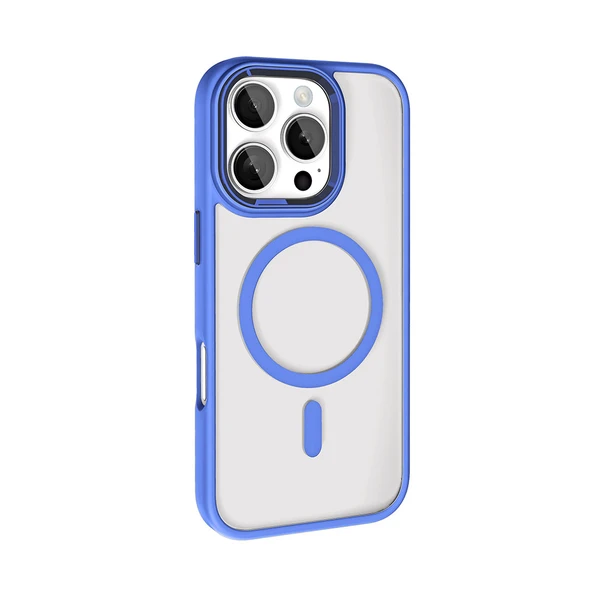 Apple iPhone 16 Pro Kılıf Wireless Şarj Özellikli  Krom M-safe Silikon Kapak - Resim 5