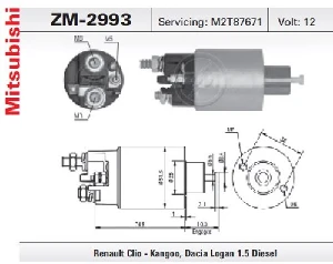 MARŞ OTOMATİĞİ-MIT-12V-RENAULT KANGOO-CLIO 1.5/DACIA LOGAN (6109)-M2T87671 - ZM-2993 ürün görseli