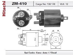 MARŞ OTOMATİĞİ-HT-12V-OPEL COMBO-VECTRA-ASTRA 1,7 D. Y M  (EGRI TERMINAL) (610Q)   -2114-37613 - ZM-410 ürün görseli