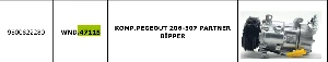 KLİMA KOMPRESÖRÜ> PEGEOUT 206-307 PARTNER BİPPER - WONDO-47115 ürün görseli 1