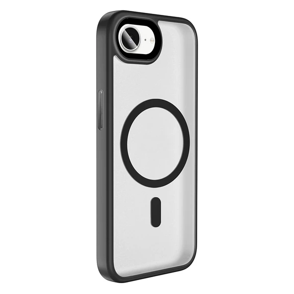 Apple iPhone 16E Kılıf Mat Arka Yüzey Wireless Şarj Özellikli  Flet M-safe Kapak - Resim 7