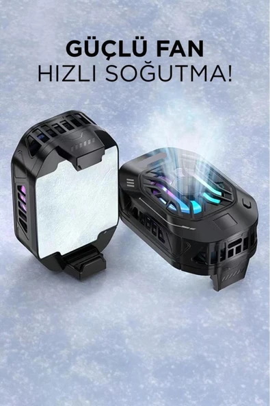 25 Kablolu Cep Telefonu Soğutma Fanı Gamer Oyuncu Radyatör Soğutucu Siyah - 2