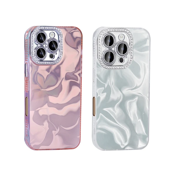 Apple iPhone 16 Pro Max Kılıf Airbagli Parlak Taş Detay Tasarımlı  Esila Kapak - Resim 7