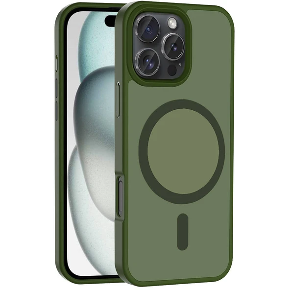 Apple iPhone 16 Pro Kılıf M-safe Şarj Özellikli Mat Arka Yüzey  Sio Kapak ürün görseli