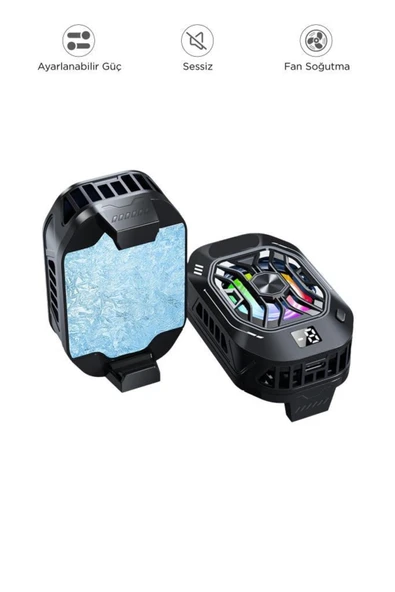 25 Kablolu Cep Telefonu Soğutma Fanı Gamer Oyuncu Radyatör Soğutucu Siyah