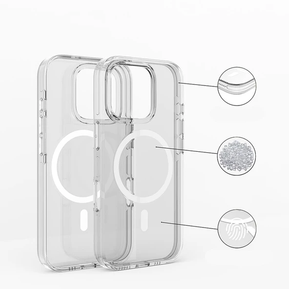 Apple iPhone 16 Pro Kılıf M-safe Şarj Özellikli Kamera Korumalı  Kripto Kapak - Resim 5