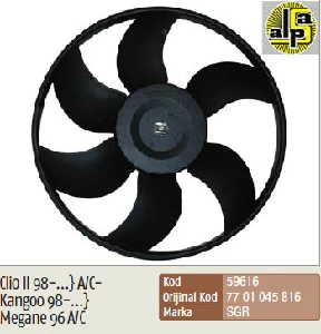 FAN MOTORU-CLIO II A/C (1998›) KANGOO A/C (1998›) MEGANE A/C (1996) SYMBOL - SGR-59616 ürün görseli
