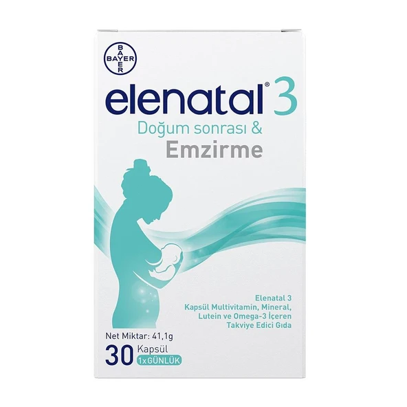 Elenatal 3 Multivitamin Multimineral Omega-3 30 Kapsül ürün görseli