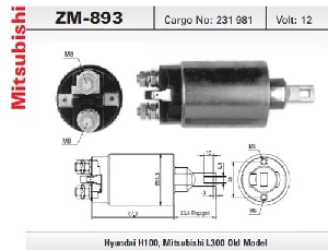 MARŞ OTOMATİĞİ-MIT-12V-MITSUBISHI L-300/HYUNDAI H100 (672)-MD 607634 - ZM-893 ürün görseli