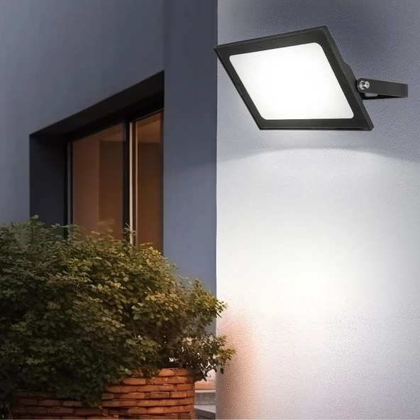 Elektrikle Çalışır, 50 Watt BEYAZ Işık İç ve Dış Mekan Slim Led Projektör, Yağmurdan Etkilenmez - Resim 6