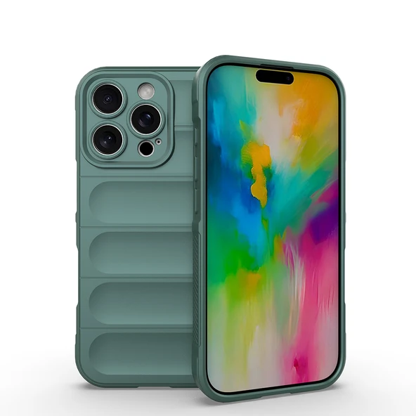 Apple iPhone 16 Pro Max Kılıf Esnek TPU Oyuklu Arka Yüzey Tasarımlı  Etnik Silikon Kapak ürün görseli