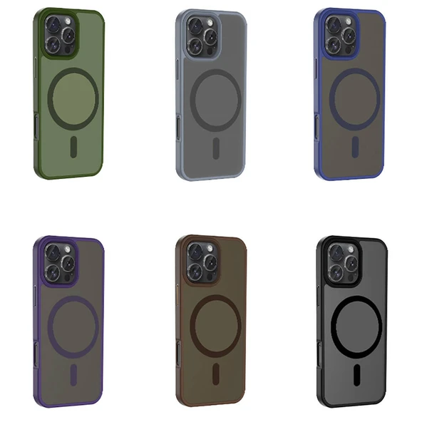 Apple iPhone 16 Pro Kılıf M-safe Şarj Özellikli Mat Arka Yüzey  Sio Kapak - Resim 3