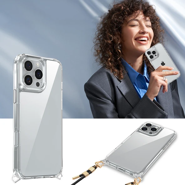 Apple iPhone 16 Pro Max Kılıf Airbagli Takılabilir Askı Aparatlı  Snap Silikon Kapak - Resim 6